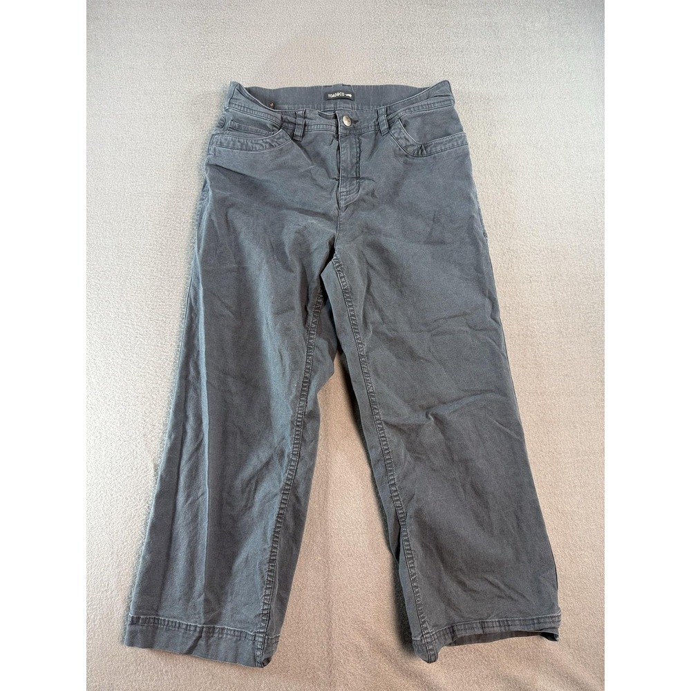Toad&Co Earthworks Wide Leg Pants Womens 10 Gray Twill Chino Stretch Casual